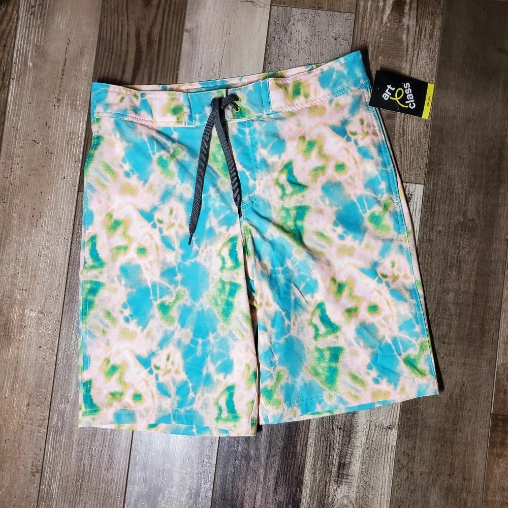 NWT art class Boys Size 18 Tie Dye Swim Trunks Board Shorts